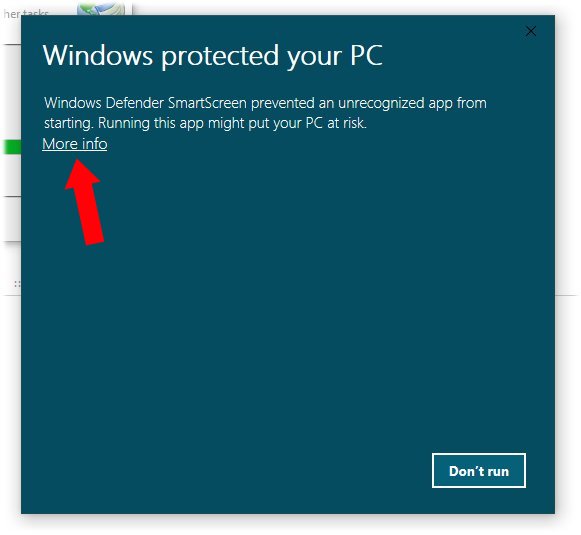 Windows protected your PC popup